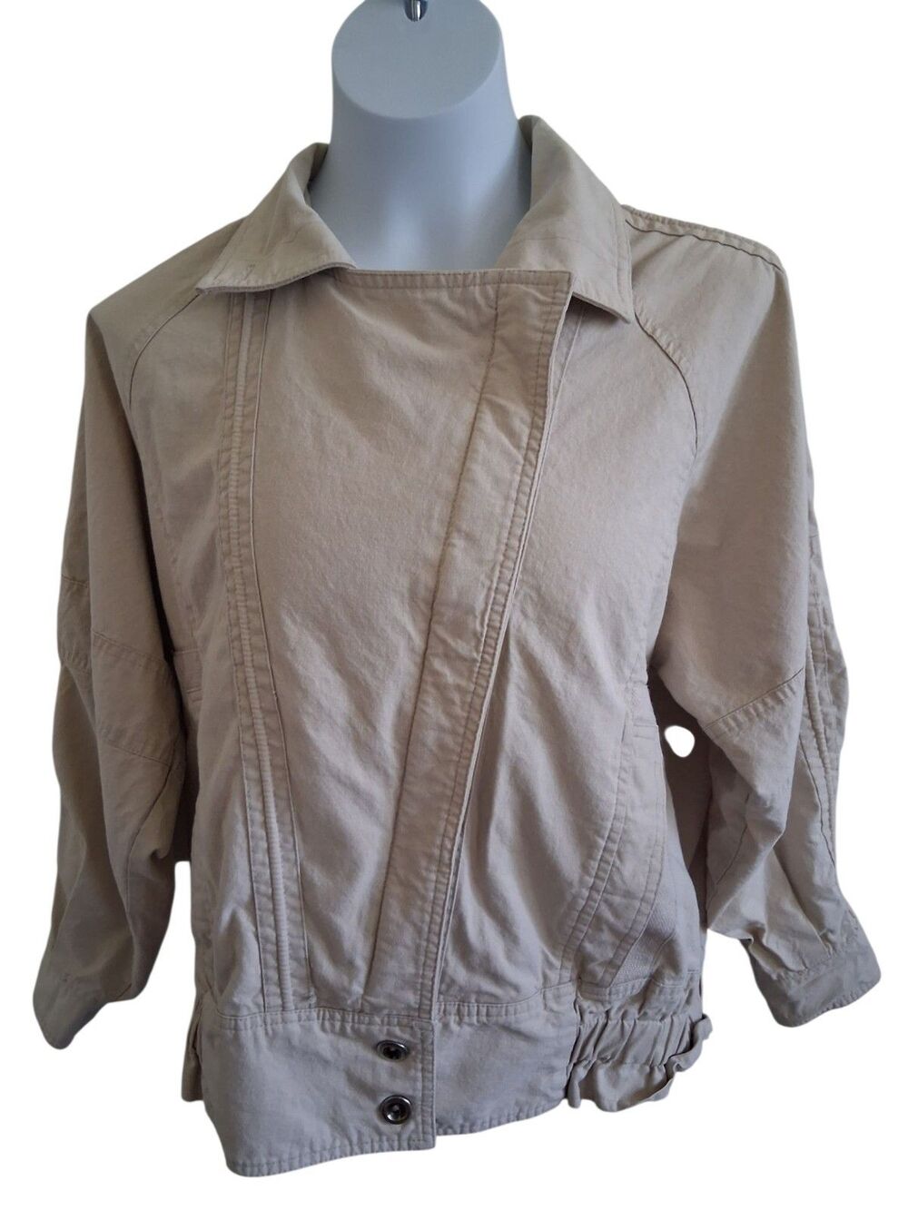 Members Only By Europe Craft Jacket Vintage Womens Size 9/10 Khaki Full Zip
